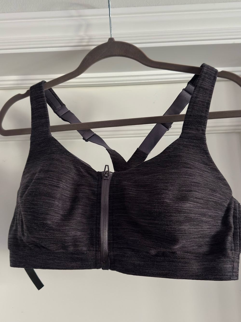 Victoria's Secret Charcoal Gray Front-Zip Sports Bra